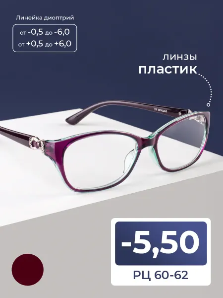Famiagio Очки для дали 60-62 женские (-5.50) без футляра