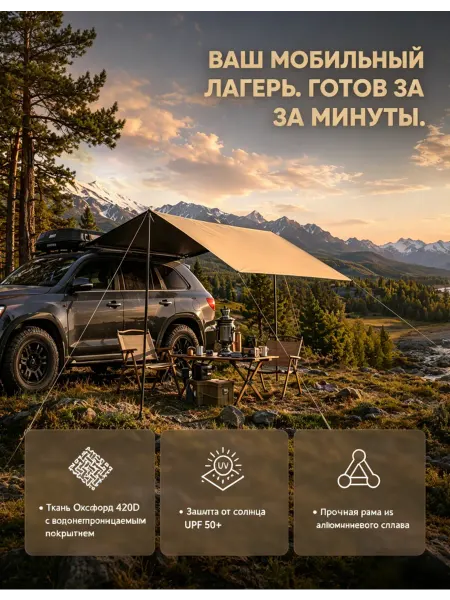 Боковой навес для авто палатка для кемпинга