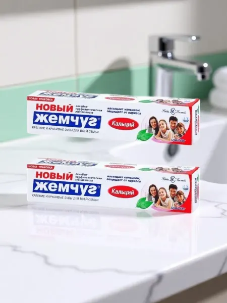 Новый жемчуг Зубная паста Кальций 125 мл, 2шт ( № 115)