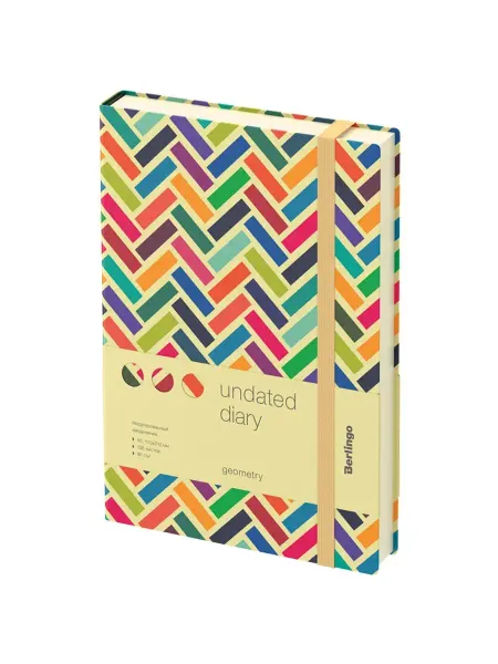 Berlingo Ежедневник недатир. A5, 136л, кожзам, "Geometry", с рисунком…