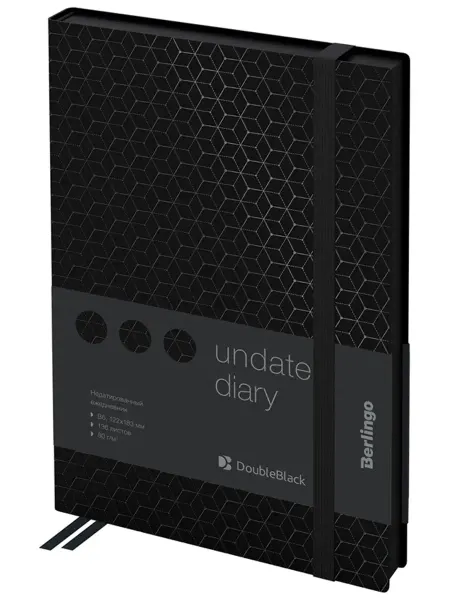 Berlingo Ежедневник недатированный, В6, 136л, кожзам, DoubleBlack