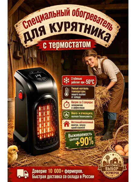 Термостатный обогреватель для цыплят и взрослых кур