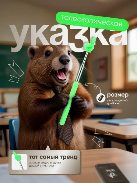 Телескопическая указка 1 палец на конце 1шт палка