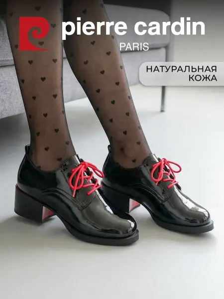 Pierre cardin Полуботинки демисезонные на каблуке лаковые натуральная кожа