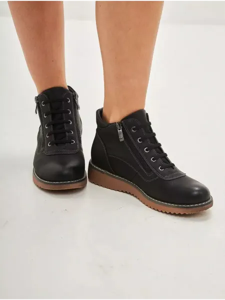 ZYT SHOES Ботинки зимние на резинке на широкую ногу