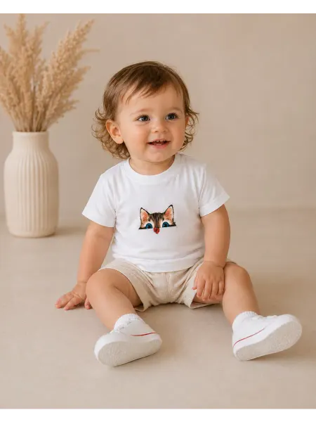 Baby Roo Футболка для малыша с котиком