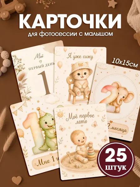 LMS Home Карточки для фотосессии новорожденных по месяцам