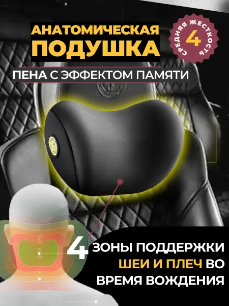 Lemon Bo Автомобильная подушка-подголовник для шеи с эффектом памяти