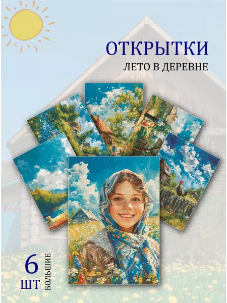 Обнимай словами А6 открытки детство в деревне