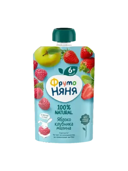 ФрутоНяня Десерт яблоко клубника малина 90г