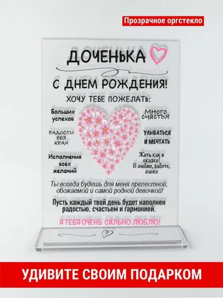 Открытка с Днем рождения Открытка подарок дочке