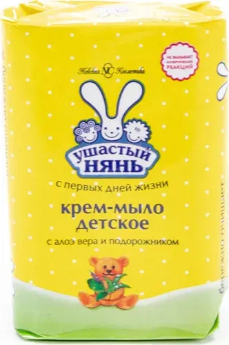 Крем-мыло твердое детское Ушастый нянь с алоэ вера и подорожником, 90г / гигиена и уход