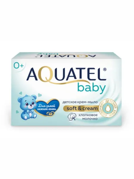 Крем-мыло твердое, AQUATEL Baby, классическое 90 г