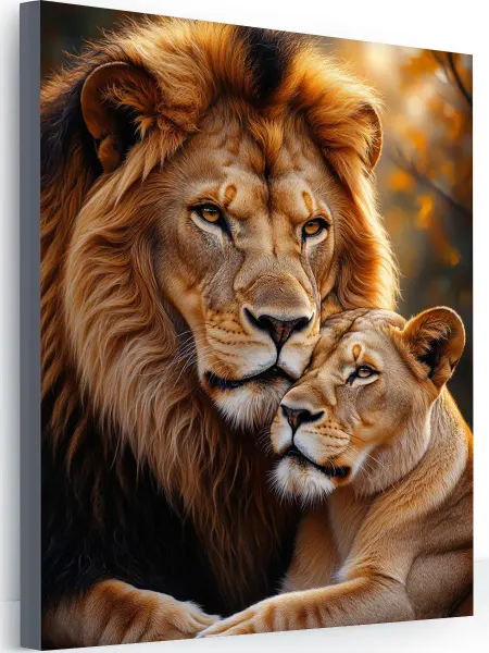Art-Hobby-Market Картина на стену для интерьера лев и львица 40x50