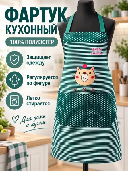 Lapastel Фартук для кухни полиэстер в подарок для дома кухонный