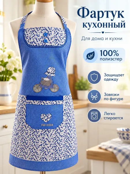 Lapastel Фартук кухонный полиэстер для повара в подарок для дома