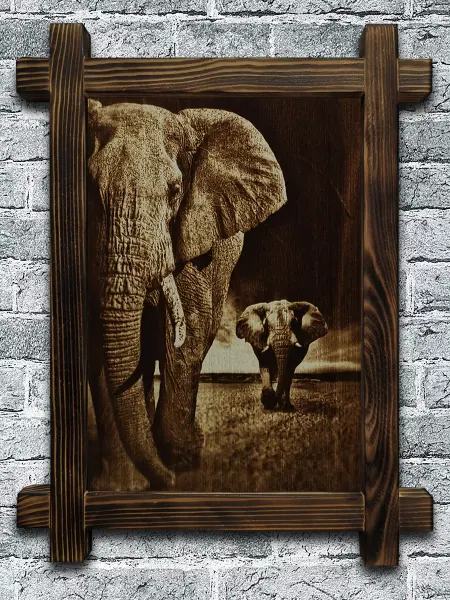 Vilartwood Картина на стену интерьерная Африканские слоны