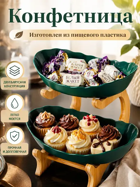 Пластиковая двухслойная конфетница