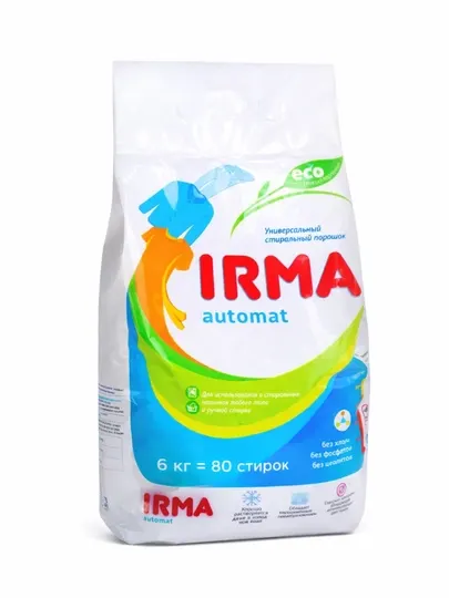 Стиральный порошок Irma универсальный, 2.4 кг, 3 кг, 4.8 кг и 6 кг