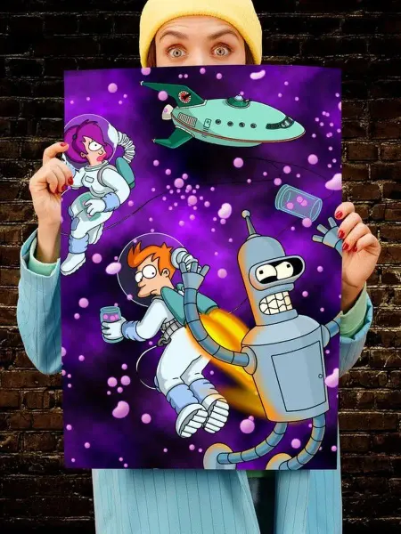 Print Master Постер Футурама Futurama Бендер Лила Фрай