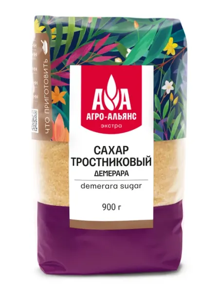 Агро-Альянс Сахар тростниковый Демерара 900г