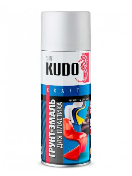 KUDO Грунт-эмаль для пластика белая (RAL 9003) (520 мл.)