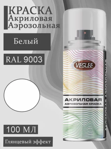 Veslee Аэрозольная краска автомобильная в баллончике RAL 9003