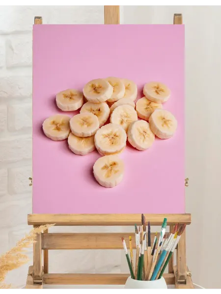 Art on Canvas Ломтики банана Картина по номерам на холсте 40х50 см
