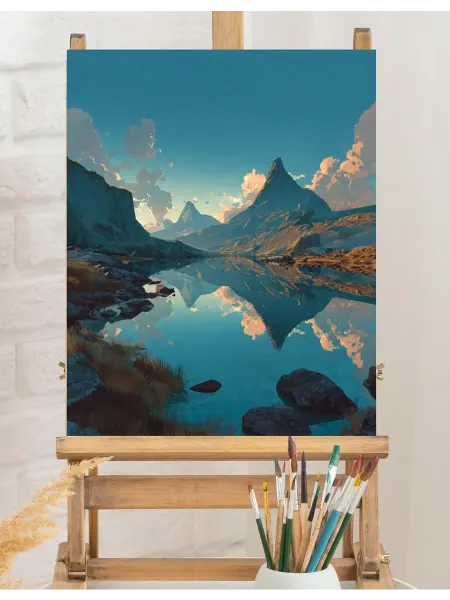 Art on Canvas Живописные горы Картина по номерам на холсте 40х50 см