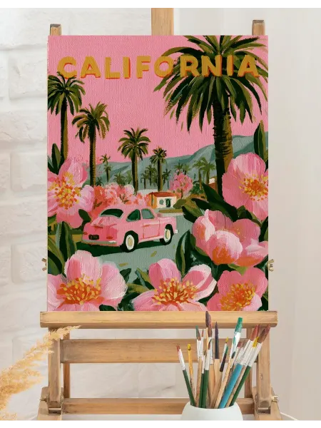 Art on Canvas Калифорния в розовом Картина по номерам на холсте 40х50 см