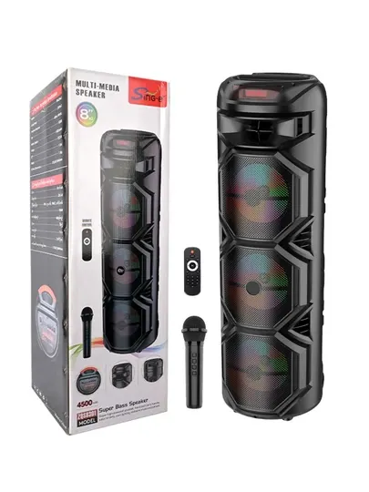 Караоке-колонка, Bluetooth, с беспроводным микрофоном, RGB-подсветка, 90×30 см