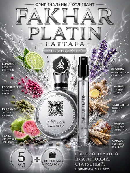 LATTAFA Fakhar Platin пробник 5мл отливант духи свежий
