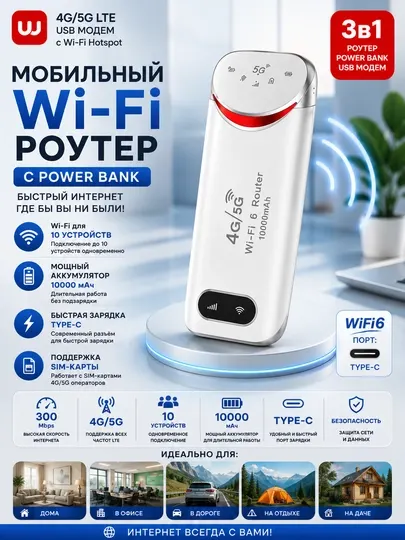 Карманный Wi-Fi, Wi-Fi роутер, роутер с SIM-картой, 4G LTE роутер
