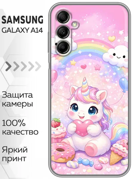 Marketclub Чехол на Samsung Galaxy A14 единорог для девочки