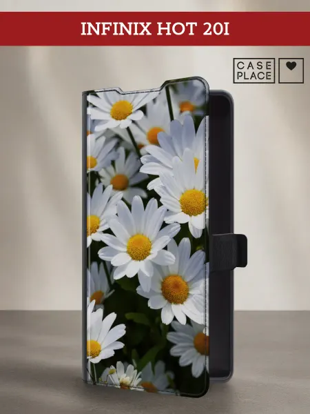 Infinix Чехол-книжка на HOT 20i с ромашками