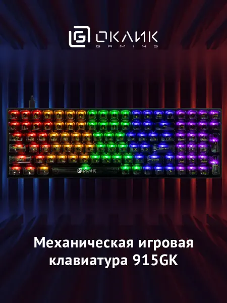 OKLICK Клавиатура 915GK механическая черный USB for gamer