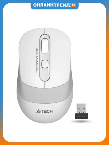 A4TECH Мышь беспроводная Fstyler FG10S White, Grey