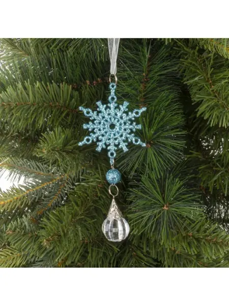 GoodGifts Нужные подарки! Елочное украшение "Голубая Снежинка" 9х2х16