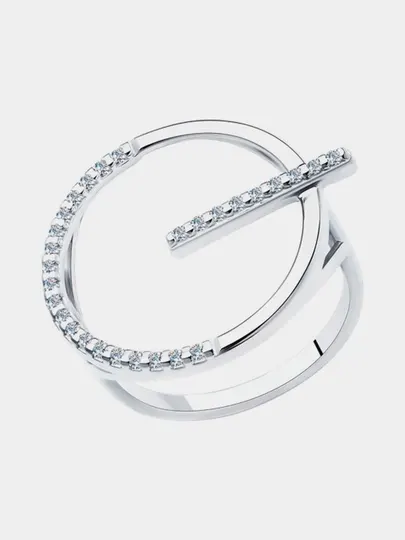 Кольцо из серебра 925 с фианитами SOKOLOV, 94013091