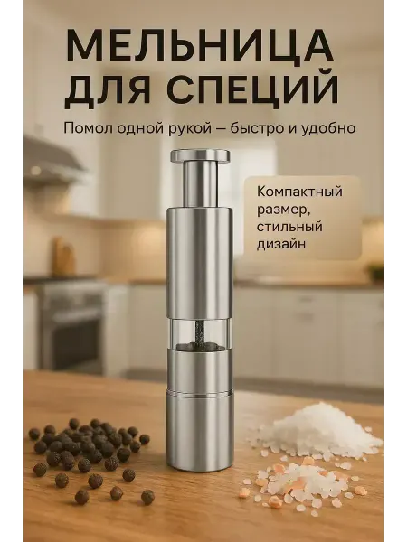 ВитАлинаДом Мельница для специй ручная механическая