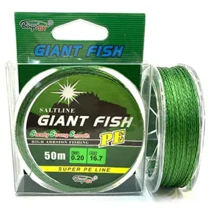 Плетеный шнур GIANT FISH 4Х 0.16 мм (11.2 кг), 50 м на карася на сома на тайменя щуку