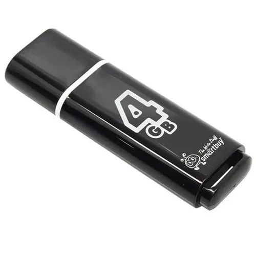 SmartBuy 4 ГБ USB-флеш-накопитель Glossy (SB4GBGS-K), USB 2.0, до 25 Мб/сек, Пластик, черный