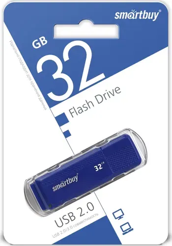 32 Гб Флеш-накопитель Smartbuy Dock, USB 2.0 (SB DK-B), пластик, синий