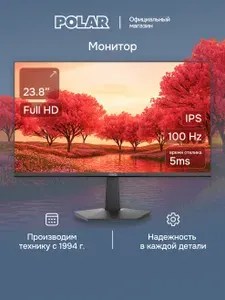 Polar 23.8" Монитор P24F12M (00-00020120), IPS, 1920x1080 Full HD, 100 Гц, черный