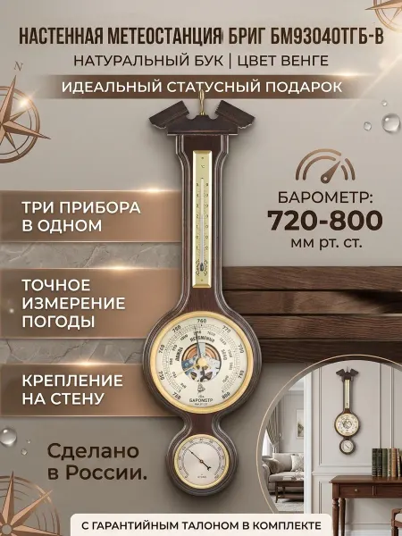 БРИГ Метеостанция настенная механическая БМ93040-ТГБ-В