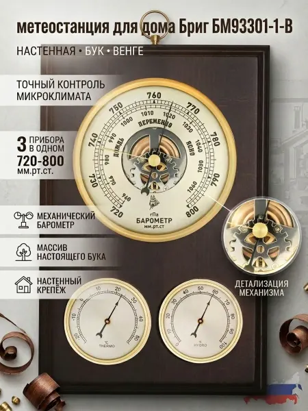 БРИГ Метеостанция механическая БМ93301.ТГБ.В настенная