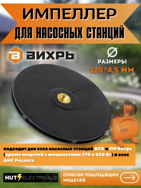 ВИХРЬ Импеллер для насосной станции (крыльчатка)