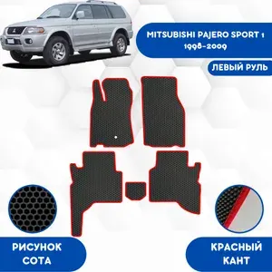 Эва коврики для Mitsubishi Pajero Sport 1 поколение, 1998-2009, левый руль / EVA коврики для Митсубиши Паджеро Спорт 1