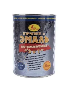 Грунт-эмаль на ржавчину 3 в 1 Новбытхим черная 1 л.