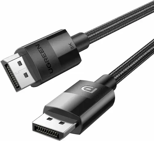 Кабель UGREEN DP114 (80391) DP 1.4 Male to Male Plastic Case Braided Cable. Длина: 1,5 м. Цвет: черный